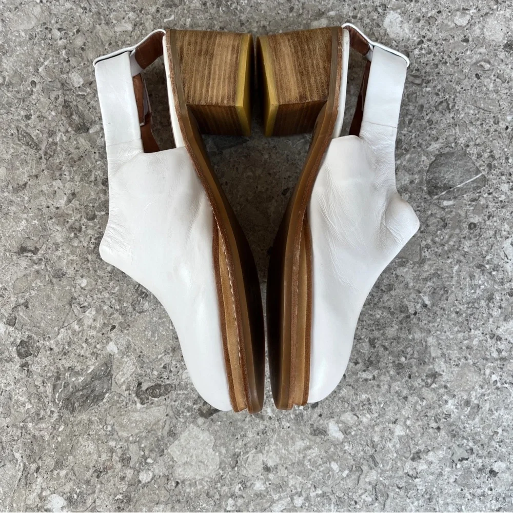 RARE Jeffrey Campbell Ibiza
Hildalgo White Leather Slingback Heels Mules Size 11 - Picture 5 of 14